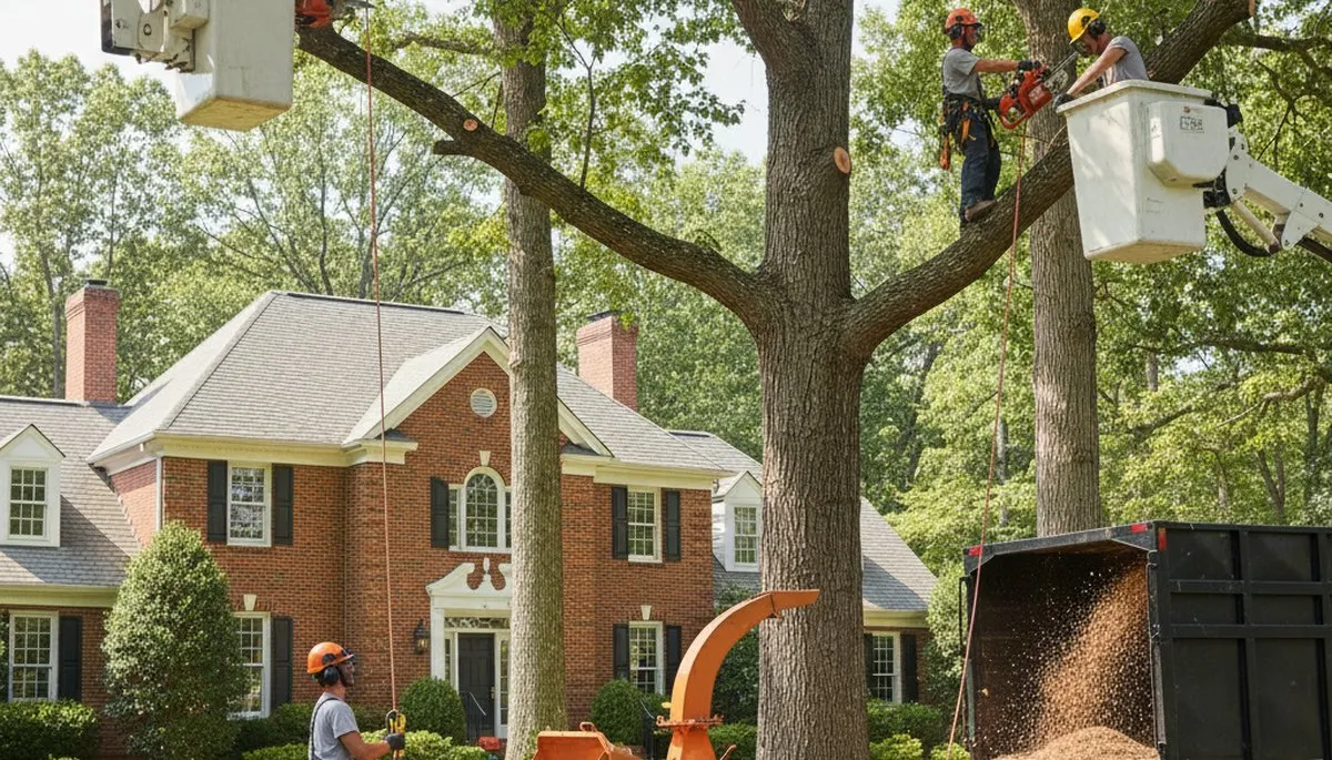 Tree service crew providing professional tree removal in Burlington, NC