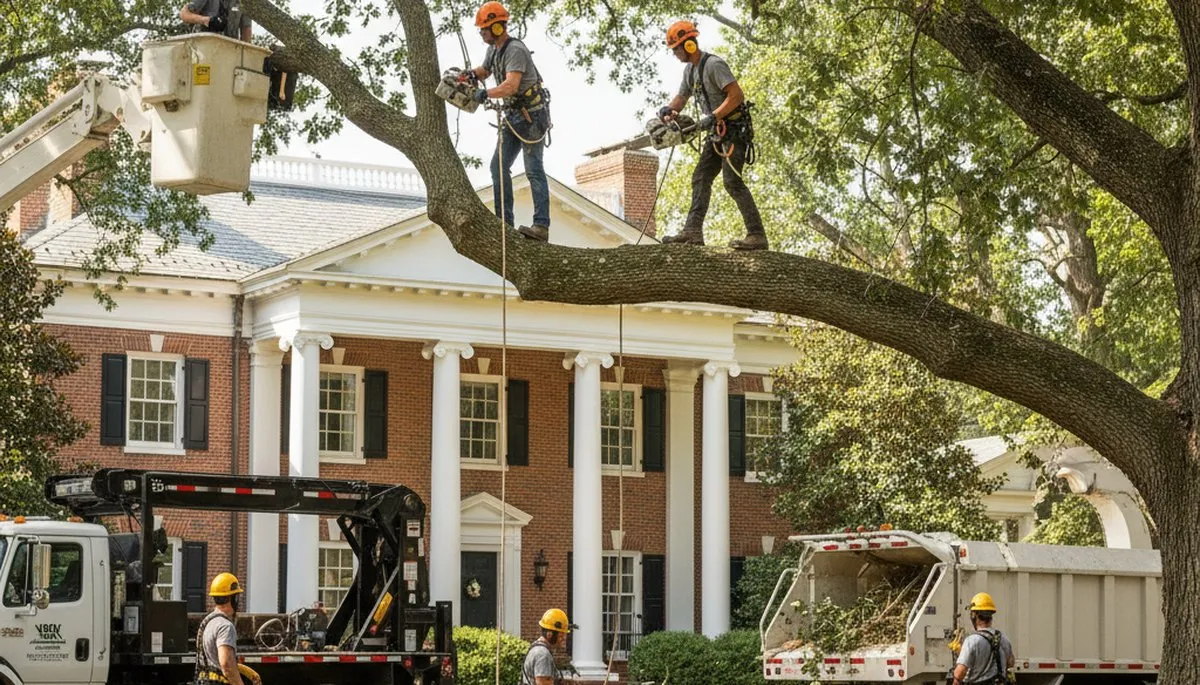 Tree service crew in Burlington, NC providing professional tree care and removal services