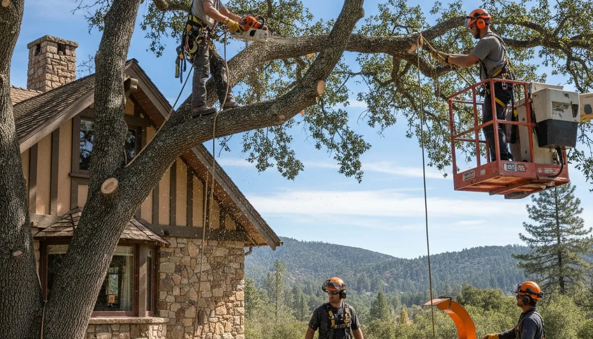 Tree service crew in Burlington, NC providing professional tree trimming and removal services