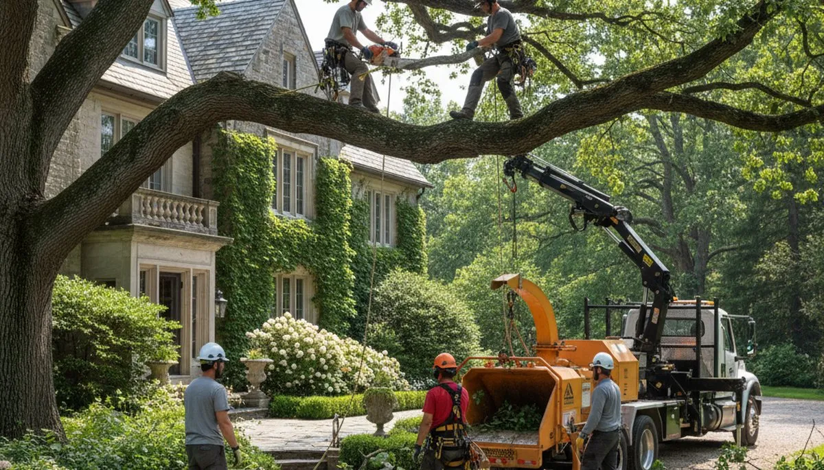 Tree service crew in Burlington, NC providing professional tree trimming and removal services