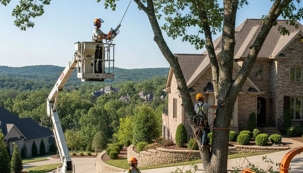 Tree service crew in Burlington, NC providing professional tree trimming and removal services