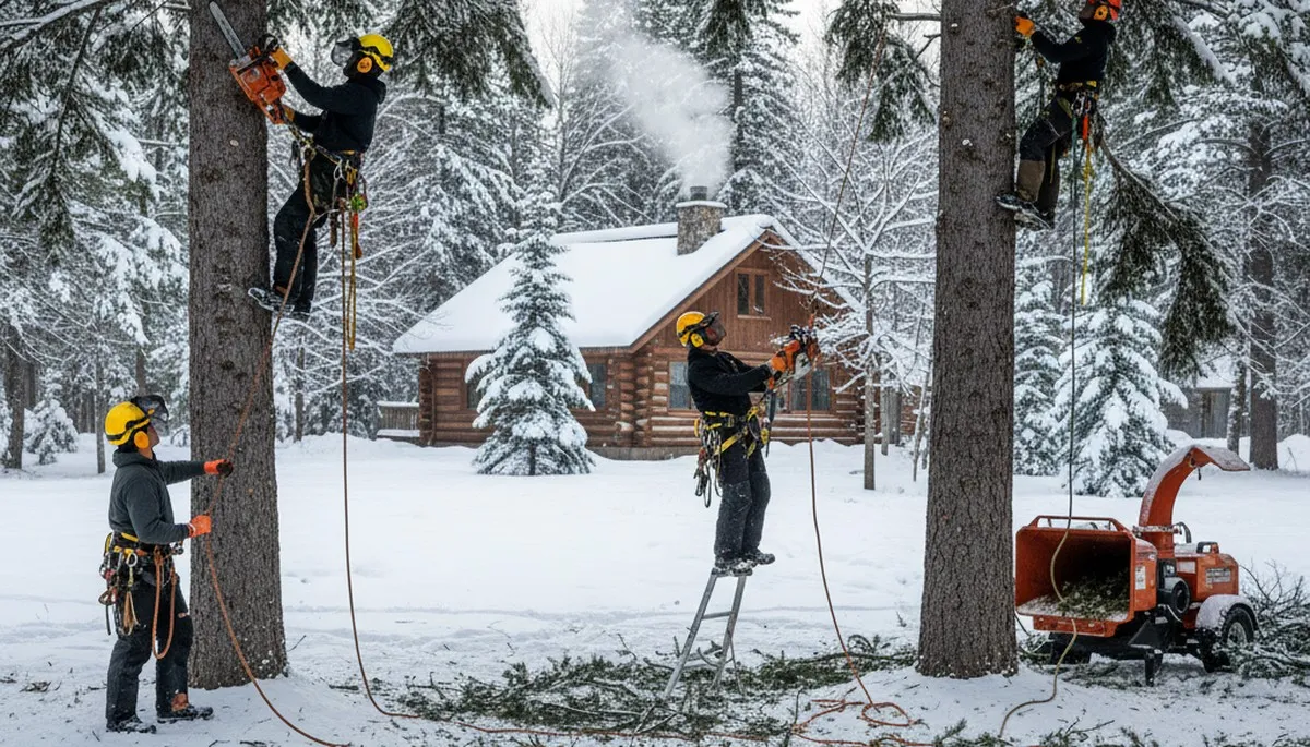 Tree service team in Burlington, NC providing professional tree removal and trimming services