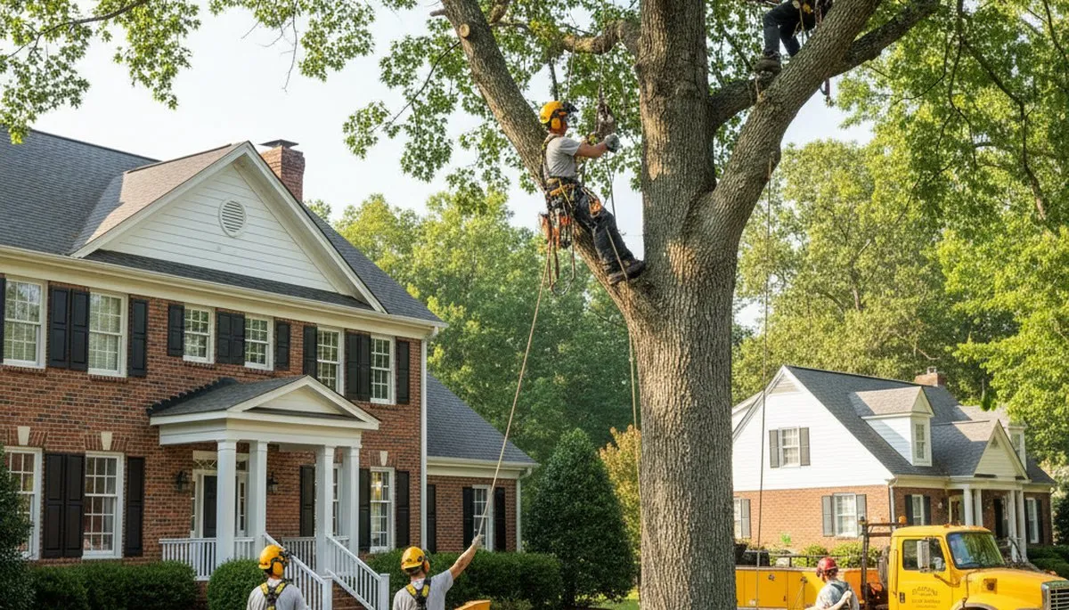 Tree service crew in Burlington, NC providing professional tree trimming and removal services